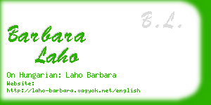 barbara laho business card